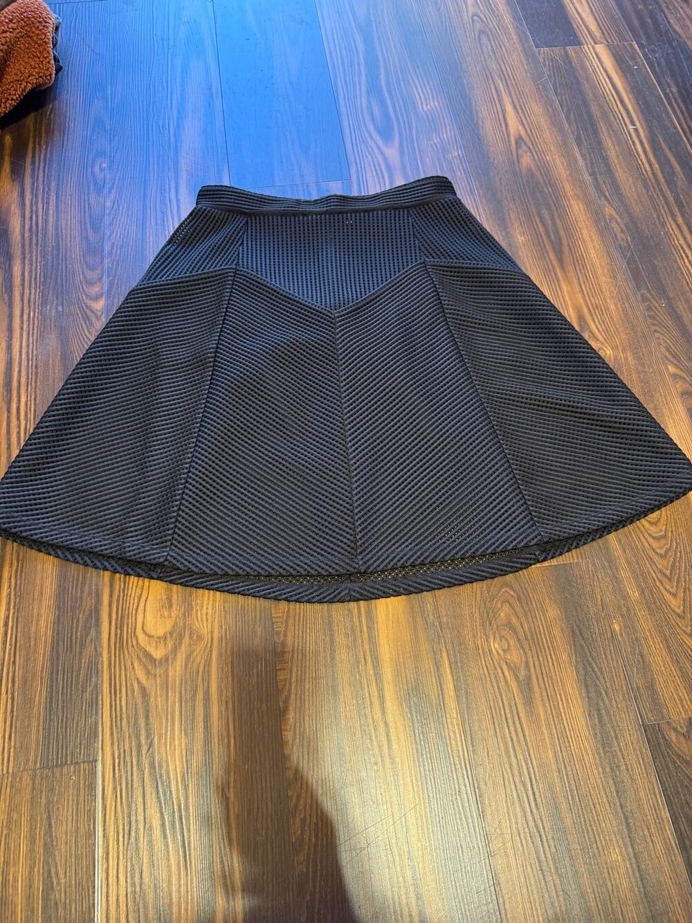 Reiss A-Line Chevron Knit Semi Sheer Mini Skirt Size 12